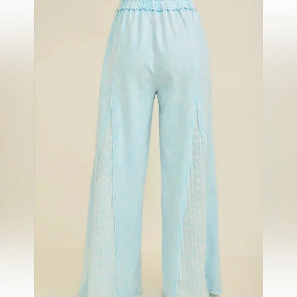 J.Her Light Blue Wide-Leg Women's Pants - Picture 3 of 4
